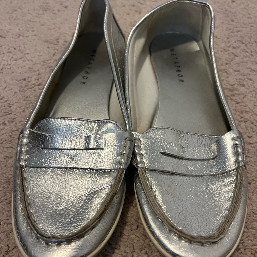 Metaphor Metallic Silver Flats